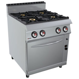 Commercial Gas Range with 4 Burners and Gas Oven - 800 - Offcar 80CBG14 mm