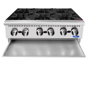 Commercial Gas Hot Plate (6 Burners) - 914mm - Atosa ACHP-36-6 Commercial Gas Hot Plate (6 Burners) - 914mm - Atosa ACHP-36-6