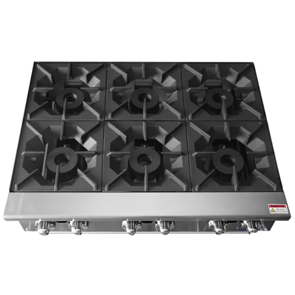 Commercial Gas Hot Plate (6 Burners) - 914mm - Atosa ACHP-36-6