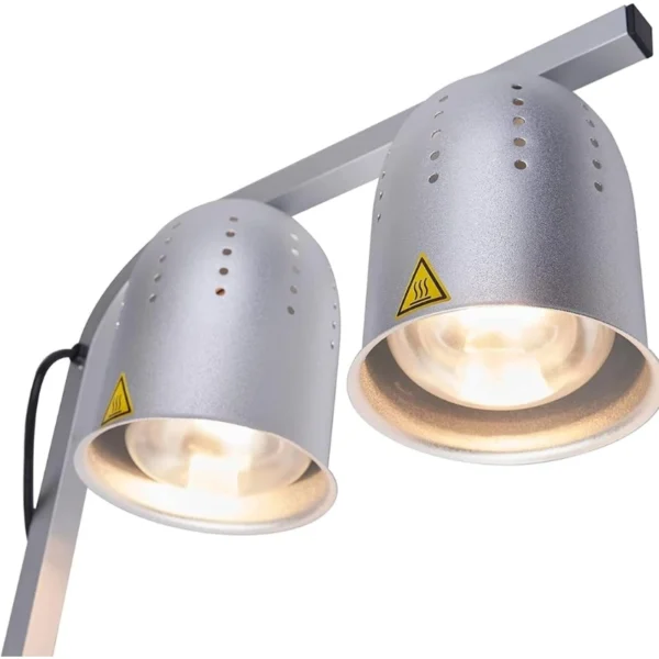 Commercial Freestanding Food Heat Lamp (Silver) - Atosa DL2112-S