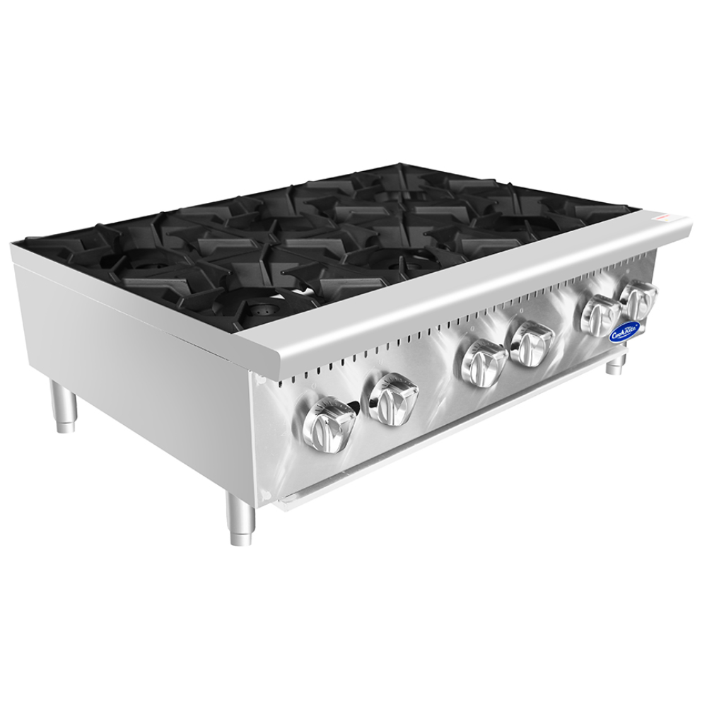 Commercial Countertop Gas Hotplate (6 Burners) - Atosa / CookRite - ACHP-36-6 Commercial Countertop Gas Hotplate (6 Burners) - Atosa / CookRite - ACHP-36-6