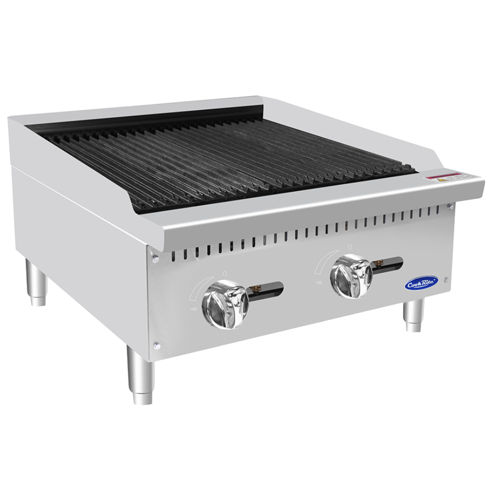 Commercial Countertop Gas Charbroiler with Lava Rock (24") - Atosa - ATCB-24 Commercial Countertop Gas Charbroiler with Lava Rock (24") - Atosa - ATCB-24