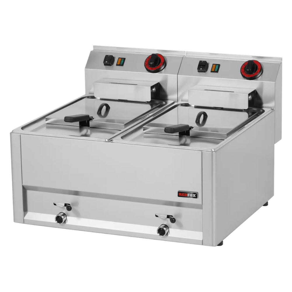 Commercial Double Tank Electric Deep Fryer - Red Fox FE 60 EL Commercial Double Tank Electric Deep Fryer - Red Fox FE 60 EL