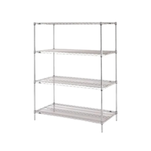 Commercial 4-Tier Chrome Wire Shelving Unit - 1220x460x1800mm Commercial 4-Tier Chrome Wire Shelving Unit - 1220x460x1800mm