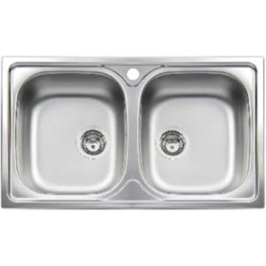 Commercial Stainless Steel Double Bowl Sink Top - 1400x700mm