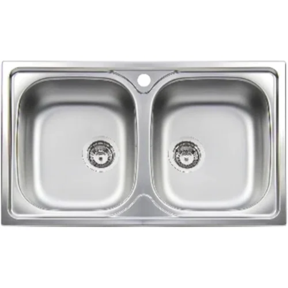 Commercial Stainless Steel Double Bowl Sink Top - 1400x700mm Commercial Stainless Steel Double Bowl Sink Top - 1400x700mm