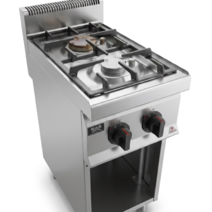 Commercial 2-Burner Gas Stove with Open Cabinet - Berto's - G7F2MPW