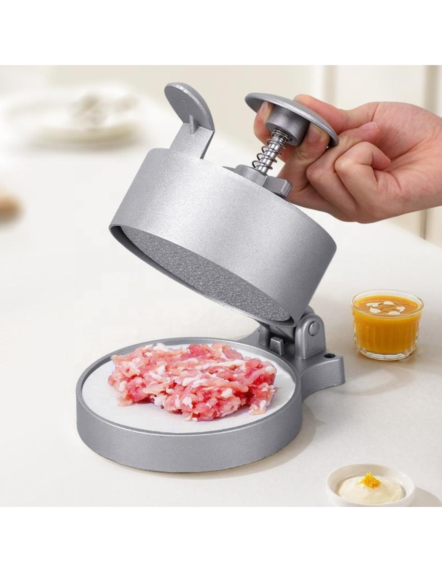 Commercial Manual Hamburger Patty Press - SAS Kitchens - MX-050 Commercial Manual Hamburger Patty Press - SAS Kitchens - MX-050