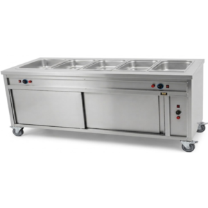 Commercial Heavy Duty Stainless Steel Bain Marie with Heated Base Cabinet (2100mm) - SAS Kitchens - AQ-0146