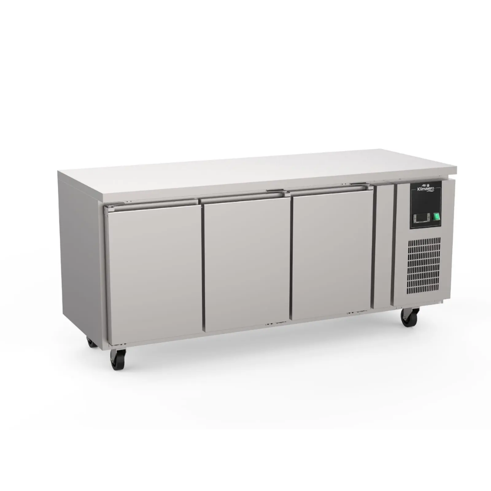 Commercial Stainless Steel 3-Door Counter Chiller (1500mm) - KLIMAVERO - FT-CCFT31R Commercial Stainless Steel 3-Door Counter Chiller (1500mm) - KLIMAVERO - FT-CCFT31R