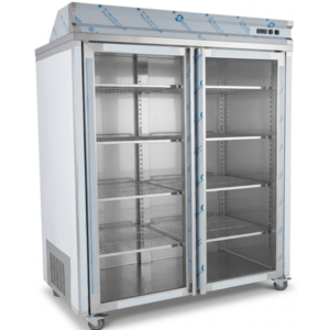 Commercial Heavy Duty Stainless Steel Double Glass Door Heated Cabinet - SAS Kitchens - HQ-0148