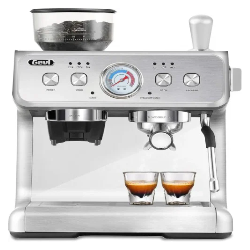 Prosumer Dual Boiler Espresso Machine with Built-In Grinder - Gevi ECM-5020ULSS Prosumer Dual Boiler Espresso Machine with Built-In Grinder - Gevi ECM-5020ULSS