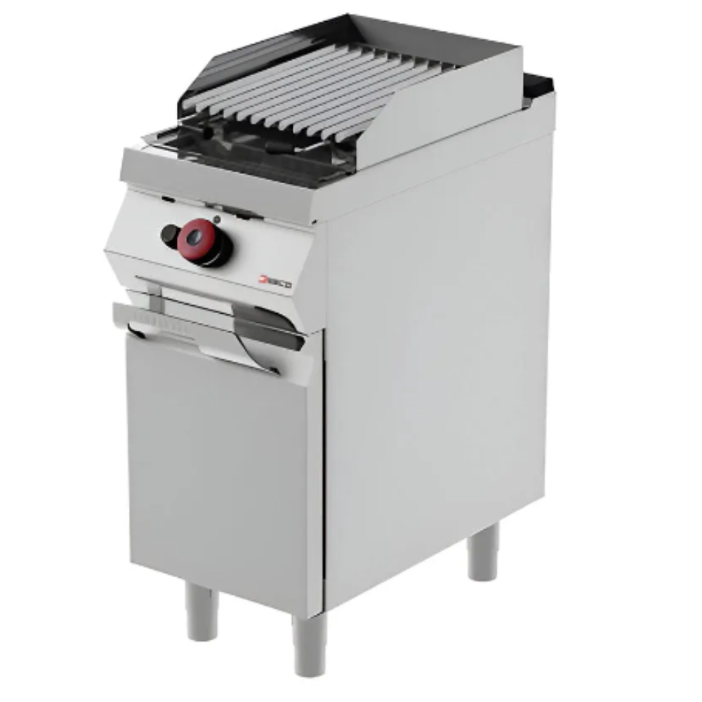 Commercial Gas Lavastone Grill on Cabinet (400mm) - Desco GPG91M00 Commercial Gas Lavastone Grill on Cabinet (400mm) - Desco GPG91M00